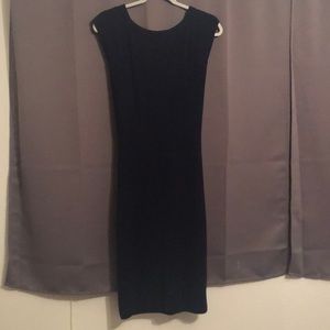 ZARA knit blue pencil dress size M LOW BACK